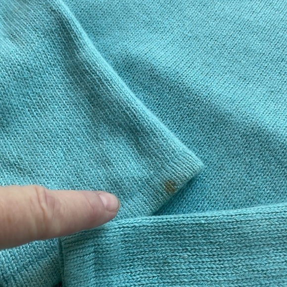 Victor Costa Sz L Silk, Angora Rabbit Hair, Long Line Blue Sequined Sweater - Picture 8 of 8